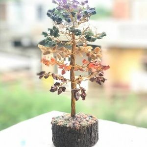 Crystal tree by ParadiseGems made with 7 colour crystals and is 8 - 10 inch long